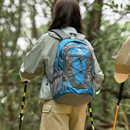 駱駝（CAMEL）戶外雙肩包男女輕便徒步旅行運動登山背包 A9W3CO3135 藍色