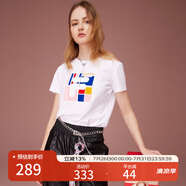 FILA斐樂官方女裝短袖T恤女夏季舒適經(jīng)典針織短袖小熊t上衣潮流時尚 標準白-F11W118151F M （165/84A/M）