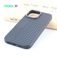 UGOJP【特價(jià)清倉(cāng)】適用蘋果iphone16promax手機(jī)殼15promax仿皮14promax全包13promax保護(hù)套15/14 黑色四格正紋 iphone13promax