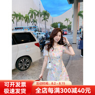 魚兔子的兔子設(shè)計(jì)感提花連衣裙女夏季新款氣質(zhì)小香風(fēng)收腰裙子 花海色 S 165