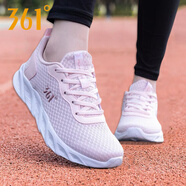 361°女鞋 運(yùn)動鞋夏季網(wǎng)鞋透氣網(wǎng)面鞋黑色跑鞋通勤鞋正品361度跑步鞋女 透明粉/361度白2262 35