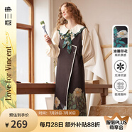 兩三事梵高文藝無袖連衣裙女2025春新款法式復(fù)古背心裙午夜思潮 黑色 L