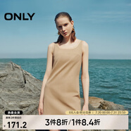 ONLY春夏精致設(shè)計(jì)感拼接顯瘦無袖短裙連衣裙女|124307054 H99 棕色花紗 S (160) 80A