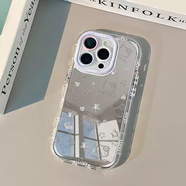 中掌柜ins卡通簡約創(chuàng)意小眾鏡面適用于蘋果17奶油殼華為oppo新iPhone16/15/14promax手機殼真我紅米小米1 JM118滿屏金屬titty OPPOFindX5