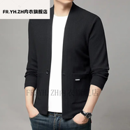 FR.YH.ZH潮王男裝2025春秋毛衣針織衫開(kāi)衫休閑男士開(kāi)衫高質(zhì)感休閑外套8899 黑色(顯瘦百搭) M (90-110)