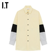 ENFOLD IT  日本女裝拼色長(cháng)袖襯衫新款時(shí)尚靚麗翻領(lǐng)上衣430371XP YEZ/黃色 34