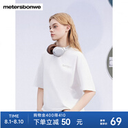 美特斯邦威T恤男女同款2025夏新款時(shí)尚速干3M印花寬松防曬體恤 白色 M 170 92A