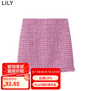 LILY【商場(chǎng)同款】春新款女裝復古氣質(zhì)優(yōu)雅通勤A(yíng)字半身裙短裙 122粉紅 L