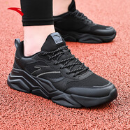 安踏（ANTA）男鞋運動(dòng)鞋男子2025秋季軟底透氣網(wǎng)面跑步鞋休閑鞋旅游鞋 【皮網(wǎng)透氣】-黑色 39