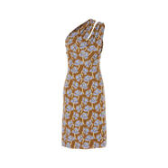 范思哲（VERSACE）無袖連衣裙女彈力雪紡褶皺印花罌粟花 Cocktail dress FLORAL 均碼 |40