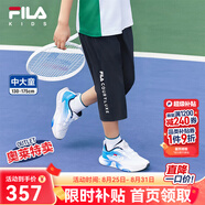 FILA【旋冰科技】斐樂(lè )童裝兒童2025夏季新款中大童網(wǎng)球七分褲 RD寶藍-ANV 170