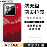 CONGA適用小米15spro手機(jī)殼凱夫拉芳綸纖維保護(hù)套全包超薄硬殼防摔散熱彩虹色磁吸細(xì)金屬圈火