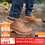 CAT卡特馬丁靴工裝靴男鞋防潑水牛皮鞋面城市輕戶(hù)外中幫短靴P723264 深棕色 44