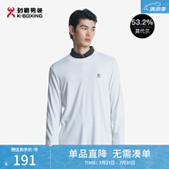 勁霸男裝（K-Boxing）男士T恤衫圓領(lǐng)舒軟長(zhǎng)袖T恤男|BTXT3678 乳白 180/XL 