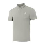 CALVIN KLEIN JEANS提花涼感透氣短袖POLO衫男2025夏季新款高彈力冰絲速干體恤衫 卡其 M
