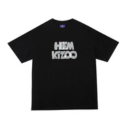 嘿馬七作HEEMKIZOO260g重磅美式字母印花寬松短袖T恤ins新款 黑色 L