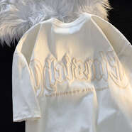 VZVJ日系慵懶風(fēng)別致chic純棉短袖T恤男男女大碼寬松胖mm情侶裝半袖上 杏色 M 建議100斤以?xún)?
                                         title=