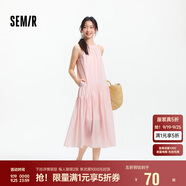 森馬（Semir）連衣裙女海邊度假掛脖兩穿長裙2025夏季蝴蝶結(jié)初戀裙109325114011