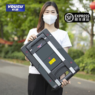 有速（YOUSU） 手拉車(chē)拉桿車(chē)快遞小拉車(chē)折疊便攜拉貨手推車(chē)貨搬運車(chē)家用行李車(chē) 黑色中號3英寸剎車(chē)