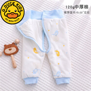 G.duck嬰兒棉褲初生寶寶魔術(shù)貼秋冬高腰夾棉剛出生小孩開(kāi)襠褲新生兒保暖 【中厚款】H802露腳藍色 52 ，10斤以下新生寶寶