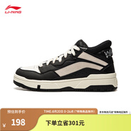 李寧（LI-NING）惟吾 MID丨經(jīng)典休閑鞋男秋季新款潮流舒適軟彈中幫運動(dòng)鞋AGCU155 黑色/米白色-3 39