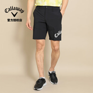 卡拉威（Callaway）高爾夫服裝男裝短褲夏季新品時尚印花松緊舒適彈力運動短褲男 黑色 2XL
