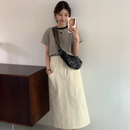 egg短袖t恤女韓貨百搭潮流女裝夏季女士高檔小衫上衣韓國APM代購 黑領(lǐng)款1 均碼