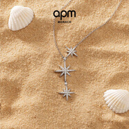 APM Monaco[楊紫同款]六芒星項(xiàng)鏈女設(shè)計(jì)感鎖骨鏈情侶時尚銀飾生日禮物