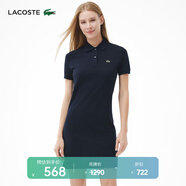 LACOSTE法國鱷魚女裝優(yōu)雅法式休閑短袖Polo領(lǐng)連衣裙|EF7767 166/藏青色 L 40/170