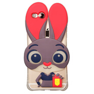 尚沫買二送一iPhone6/6s/6sp/7/7p/8/8plus/x手機殼6s磨砂蘋果7plus保護套簡約純色 灰色大頭兔兔【帶掛繩】 iPhone 5S
