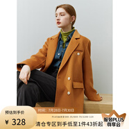 范思藍(lán)恩22FS4092新款西裝式雙面呢大衣秋冬保暖短外套 落日橘 XS