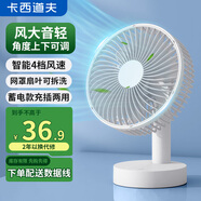 卡西道夫小風(fēng)扇家用電扇桌面風(fēng)扇臺式電風(fēng)扇小型辦公室宿舍廚房風(fēng)寶usb便攜充電式搖頭臺扇充插兩用大風(fēng)力 4檔風(fēng)【充插兩用】標(biāo)配