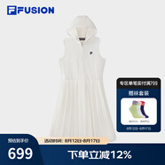 FILA FUSION斐樂(lè)潮牌女子梭織連衣裙2025夏季新款休閑連帽無(wú)袖裙 奶霧白-WT 2XL 180/96A/XXL