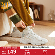 361度女鞋運動(dòng)鞋夏季網(wǎng)面老爹鞋革面休閑鞋增高戶(hù)外鞋舒適復古休閑鞋女 【革面】羽毛白/燕麥奶 39
