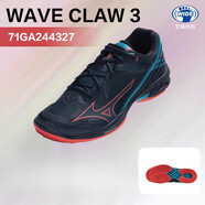 美津濃（MIZUNO）春款美津濃羽毛球鞋男女同款減震利爪CLAW3鷹爪寬楦 鷹爪3炫酷黑紅  38 38 鞋內(nèi)長240MM