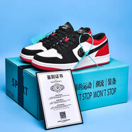 AJ莆田男鞋低幫鞋子男dunk黑白熊貓aj空軍一號板鞋運動(dòng)鞋女童 7728黑紅腳趾 42 碼6