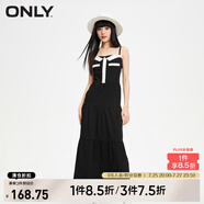 ONLY秋冬時尚V領(lǐng)蛋糕裙吊帶中長款連衣裙女|123407018 H1Z 黑色BLACK XL 175/92A