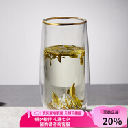 容山堂雪山綠茶杯子雙層玻璃杯辦公杯泡茶杯水杯家用茶杯小水杯涼杯水具 雪山綠茶杯