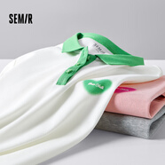 Semir【涼感抗菌】森馬POLO衫女修身俏皮甜美風(fēng)夏季印花上衣女 本白10102 S