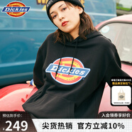 dickies衛(wèi)衣 印花羅紋袖口連帽衛(wèi)衣 情侶男女同款抓絨上衣 DK009586 黑色 2XL
