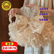 G.DUCKKIDS童裝公主裙女童連衣裙夏季2025新款生日禮服兒童裙子tutu裙蓬蓬裙 蝴蝶結(jié)蛋糕裙 90 尺碼1~2歲【 80-90cm】