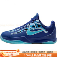 耐克（NIKE）Kobe5舒適防滑耐磨低幫兒童籃球鞋 藍(lán)色/白色 33.5