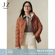 玖姿·安娜蔻【臻·羽絨】西伯利亞鵝絨短款羽絨服保暖女冬款 棕黃-JTDD03364 S