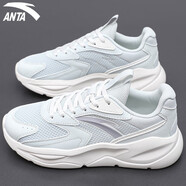 安踏（ANTA）休閑鞋女鞋2025秋季款【喵爪鞋】時尚老爹鞋女運動鞋子女鞋跑步 淺青灰/象牙白/織錦灰 38