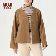 無印良品 MUJI 女式 木棉混 燈芯絨夾克 女短款外套秋冬季簡約風(fēng) BDD91C3A 深棕色 S(155/80A)