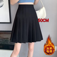 粟茝百褶裙大碼胖mm半身裙女松緊彈力高腰春夏胖MM小個子大碼黑色百褶 黑色中裙(毛呢面料)有內(nèi)襯安全褲 S建議8095斤 均碼