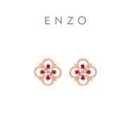 周大福 ENZO 茜茜公主系列18K金紅寶石耳釘 EZV5194