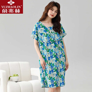 俞兆林高檔大碼連衣裙荷葉邊防凸點(diǎn)睡裙女款夏寬松媽媽棉綢家居棉綢睡衣 3號色(防凸點(diǎn)) 326款 4XL (建議145-175斤)