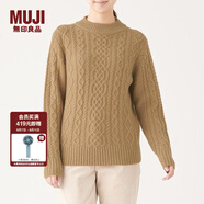 無(wú)印良品 MUJI 女式 阿蘭圖案 高領(lǐng)毛衣 長(cháng)袖針織衫女款冬季W(wǎng)9AA874 駝色 M (160/84A)