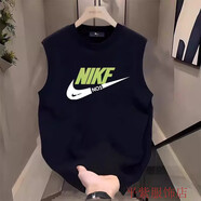 BIG NBA-Nike耐ke夏季潮純棉男士背心男女寬松休閑無(wú)袖t恤坎肩運動(dòng)籃球衣 黑色 M 建議95-110斤